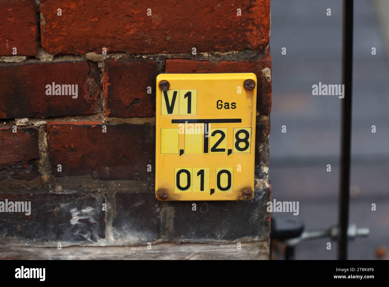 Allgemeine Ansichten von Gas Street Signage in der Straße in Portsmouth, Hampshire, Großbritannien. Stockfoto