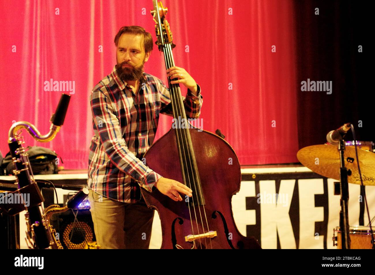 Matt Ridley, Darius Brubeck Quartet, Battle Jazz Festival, Battle, East Sussex, Juli 2023. Stockfoto