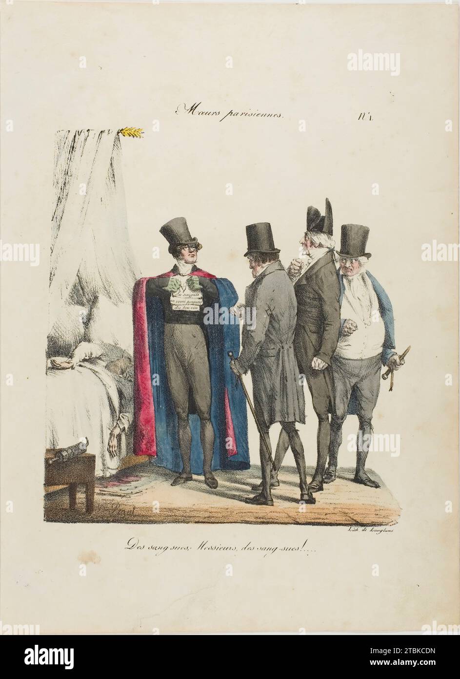 Die Blutegel, Messieurs, die Blutegel!, um 1825. Stockfoto