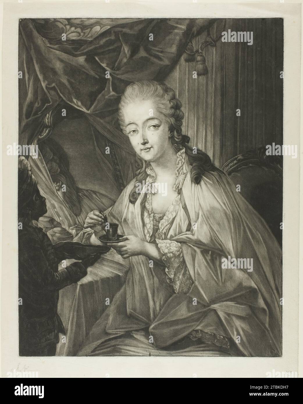 Jeanne B&#xe9;cu, Comtesse du Barry und ihr Diener Zamor, um 1771. Stockfoto