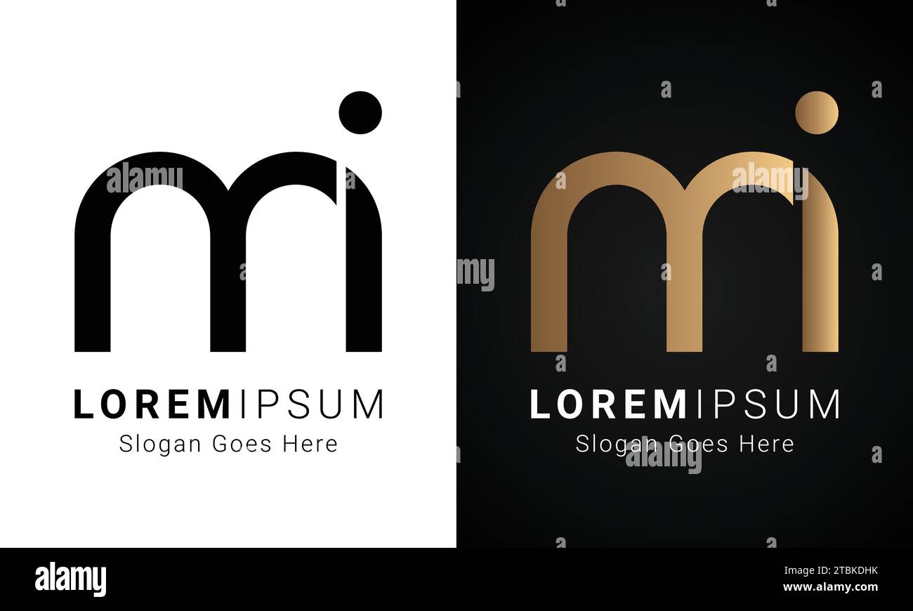 Luxuriöses Initial MI- oder im-Monogramm-Logo-Design Stock Vektor