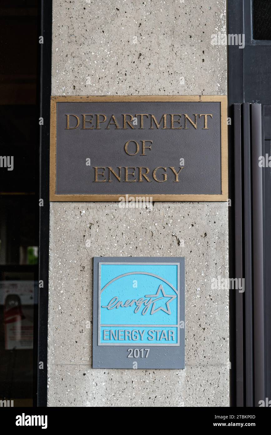 Washington D.C. USA - 7. September 2022: Das Energieministerium verwaltet die nukleare Infrastruktur der Vereinigten Staaten und verwaltet die Energie des Landes Stockfoto
