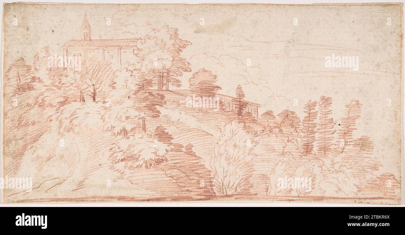 Landschaft 1880 von Giovanni Larciani („Meister der Kress-Landschaften“) Stockfoto