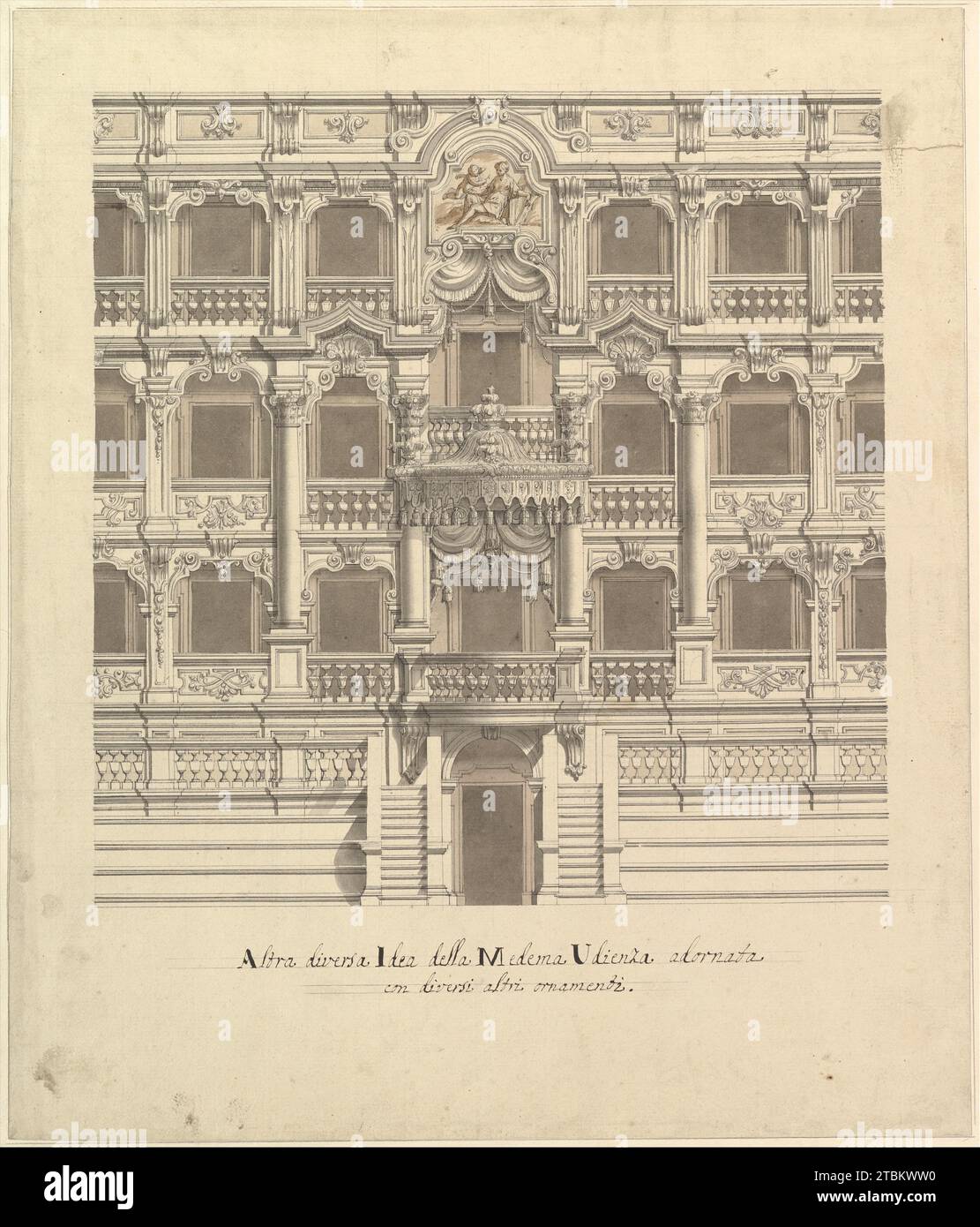 Views of a Theater (Bayreuth): Innenseite des Theaters mit Royal Box 1972 von Giuseppe Galli Bibiena Stockfoto