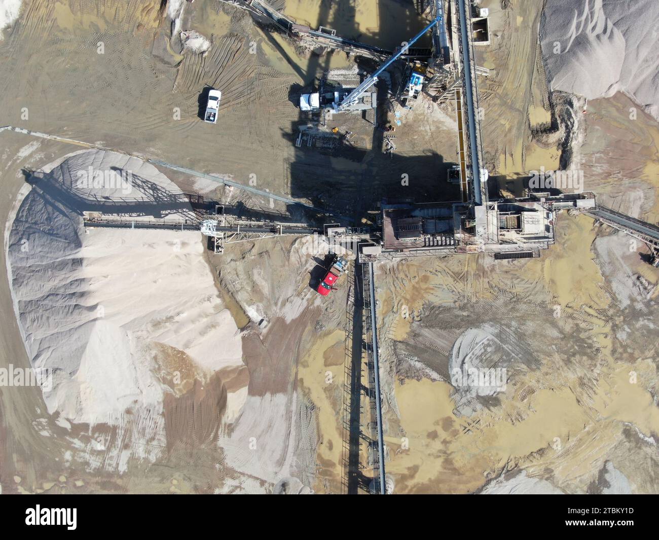 Drohnenfotos von Cement Plant & Quarry, Wake Forest NC Stockfoto