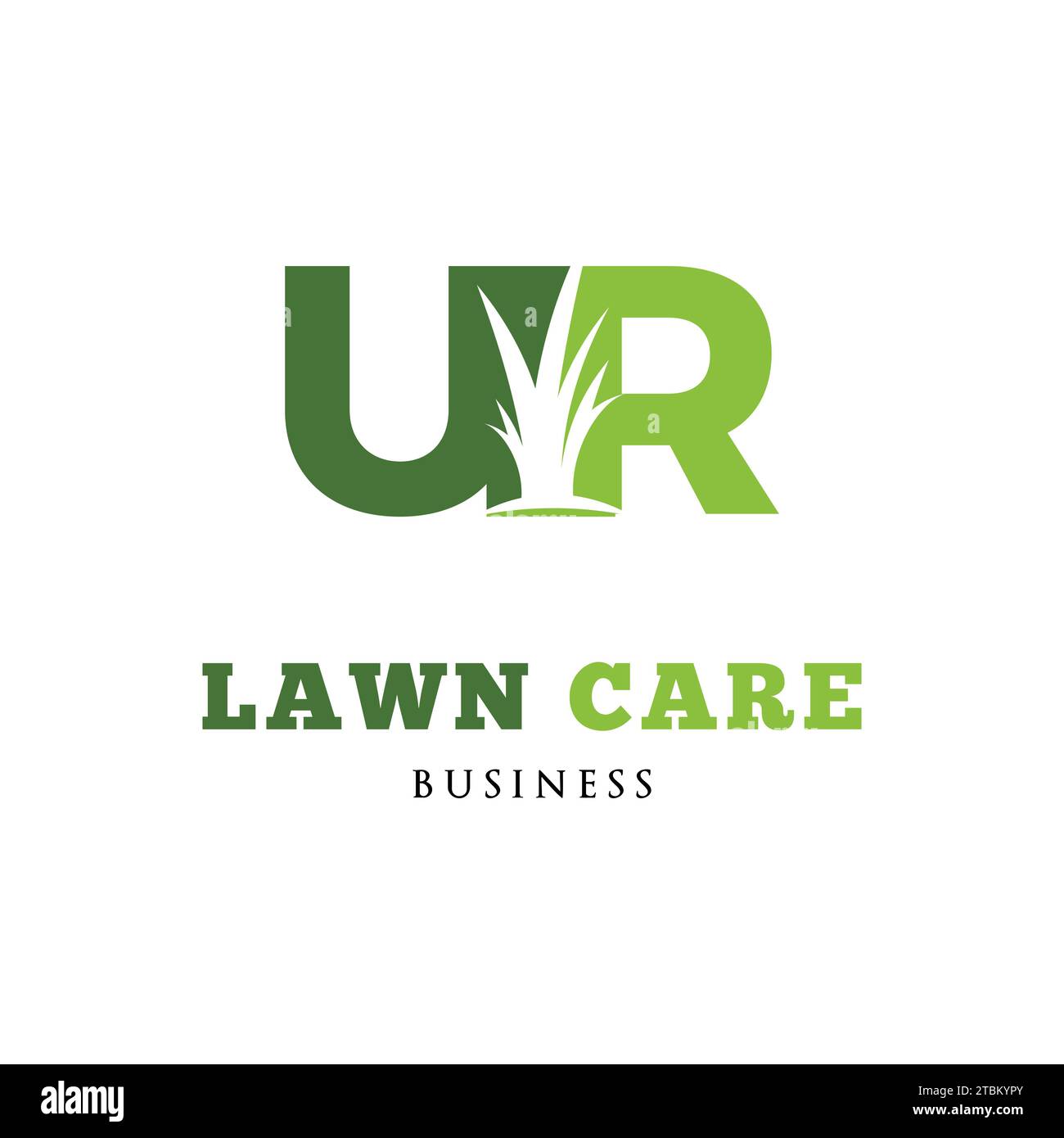 Initial Letter UR Rasenpflege Icon Logo Design Template Stock Vektor