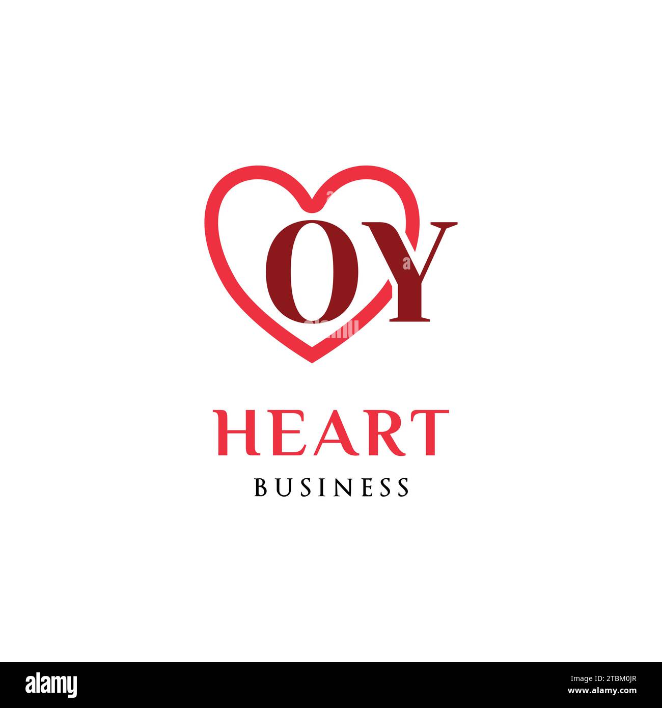 Initial Letter OY Love or Heart Icon Design Template Stock Vektor