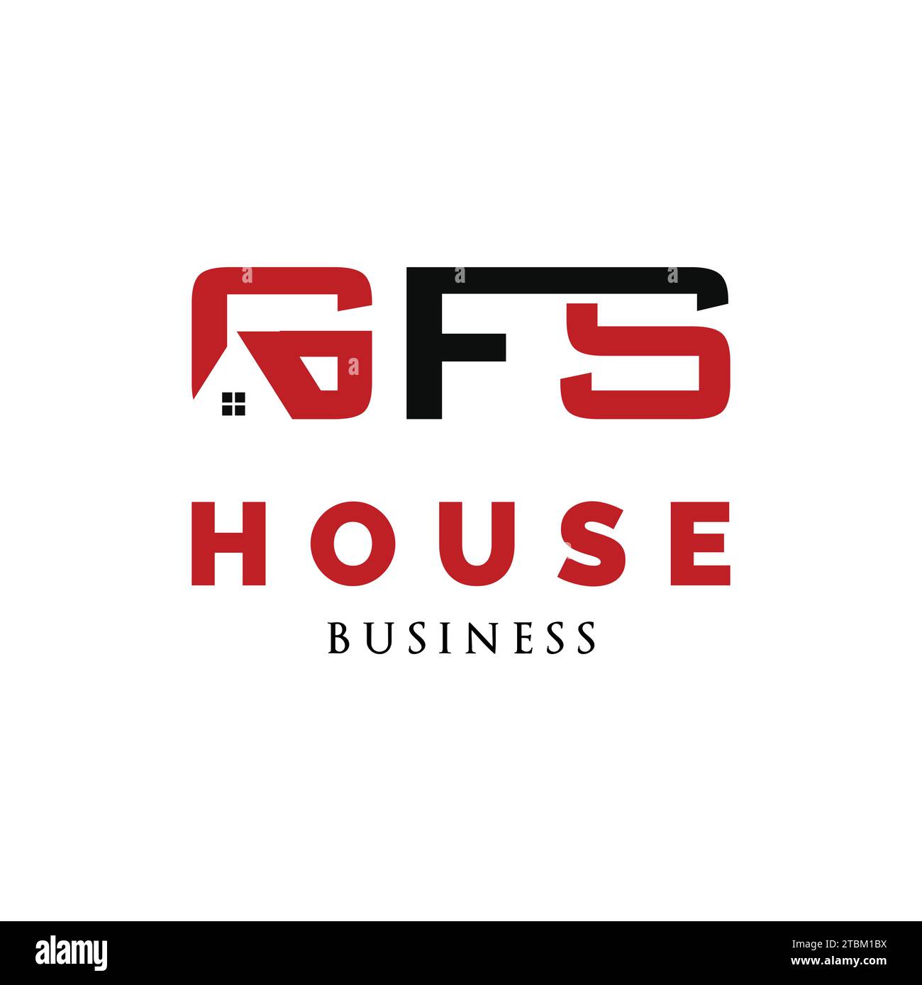 Initial Letter GFS Real Estate oder House Icon Logo Design Template Stock Vektor