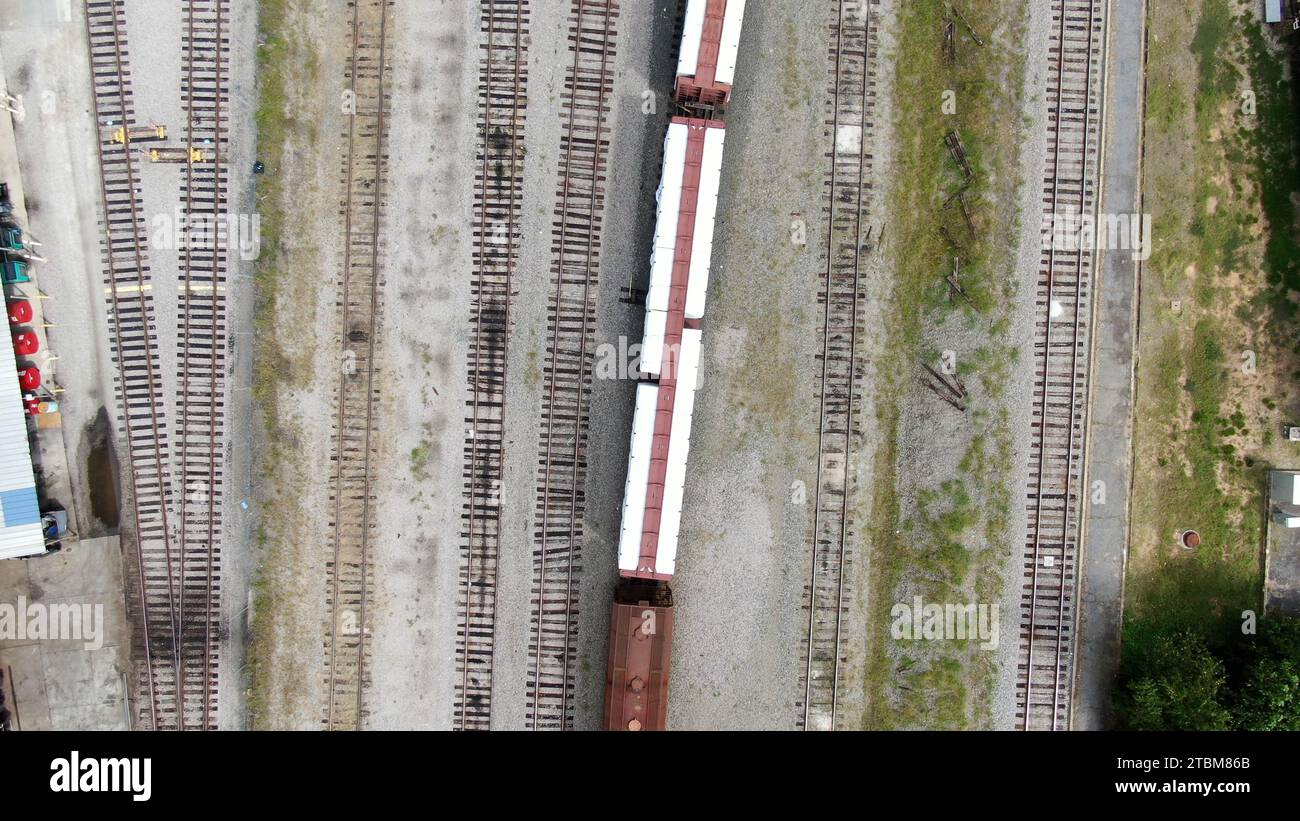 Güterzüge In Raleigh North Carolina Stockfoto