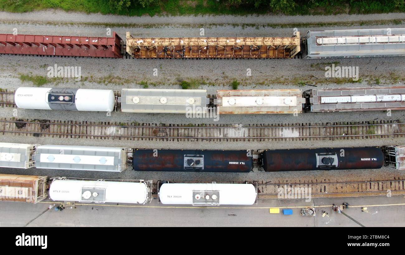 Güterzüge In Raleigh North Carolina Stockfoto