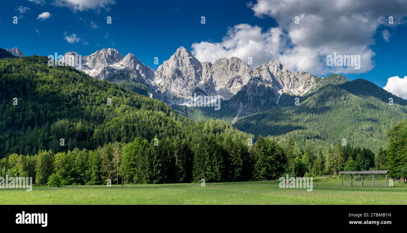 Der Triglav-Nationalpark. Julianische Alpen. Gebirgszug der südlichen Kalkalpen. Slowenien Stockfoto