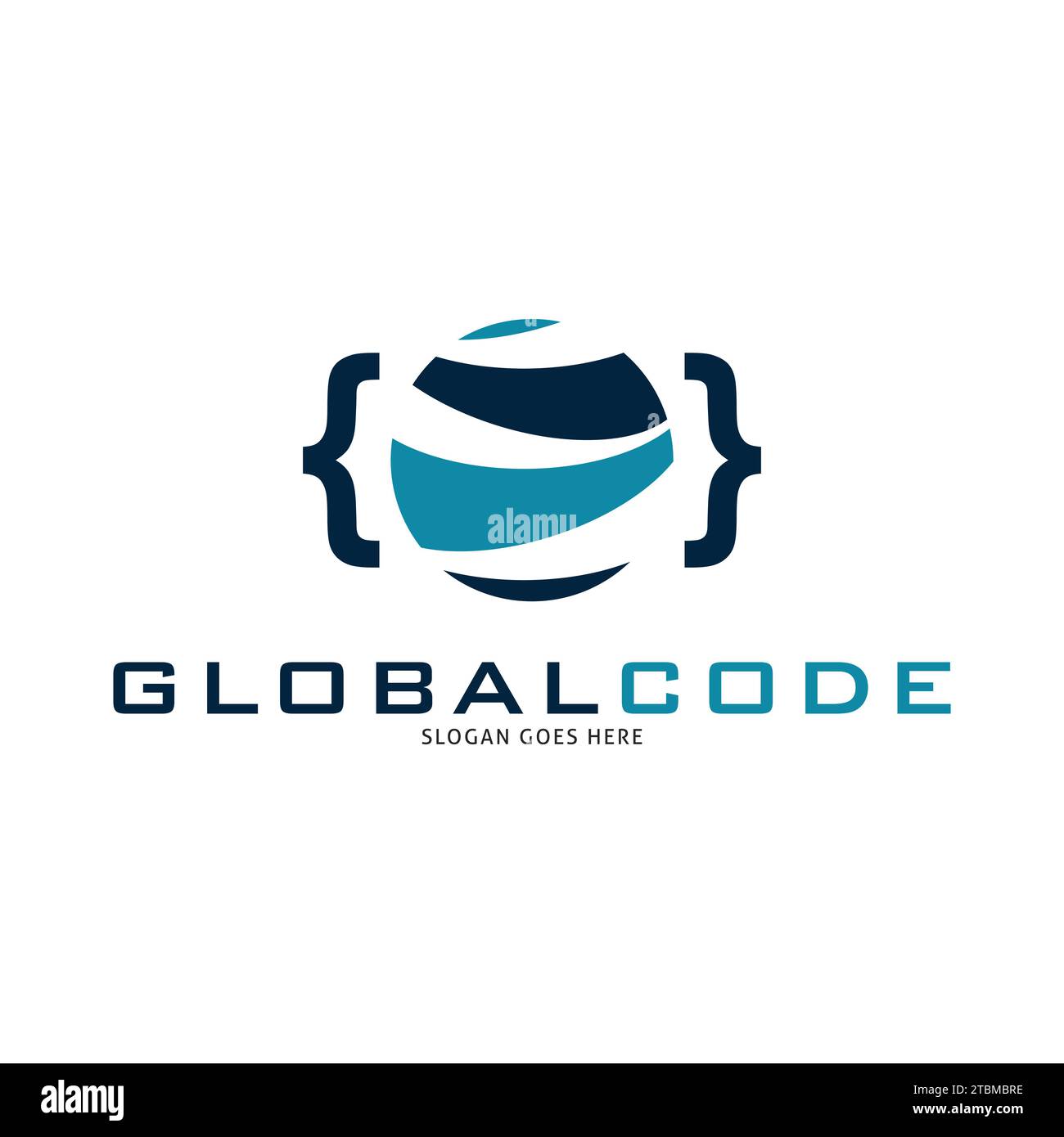 Globales Code-Symbol Vektor-Logo-Vorlage Illustrationsdesign Stock Vektor