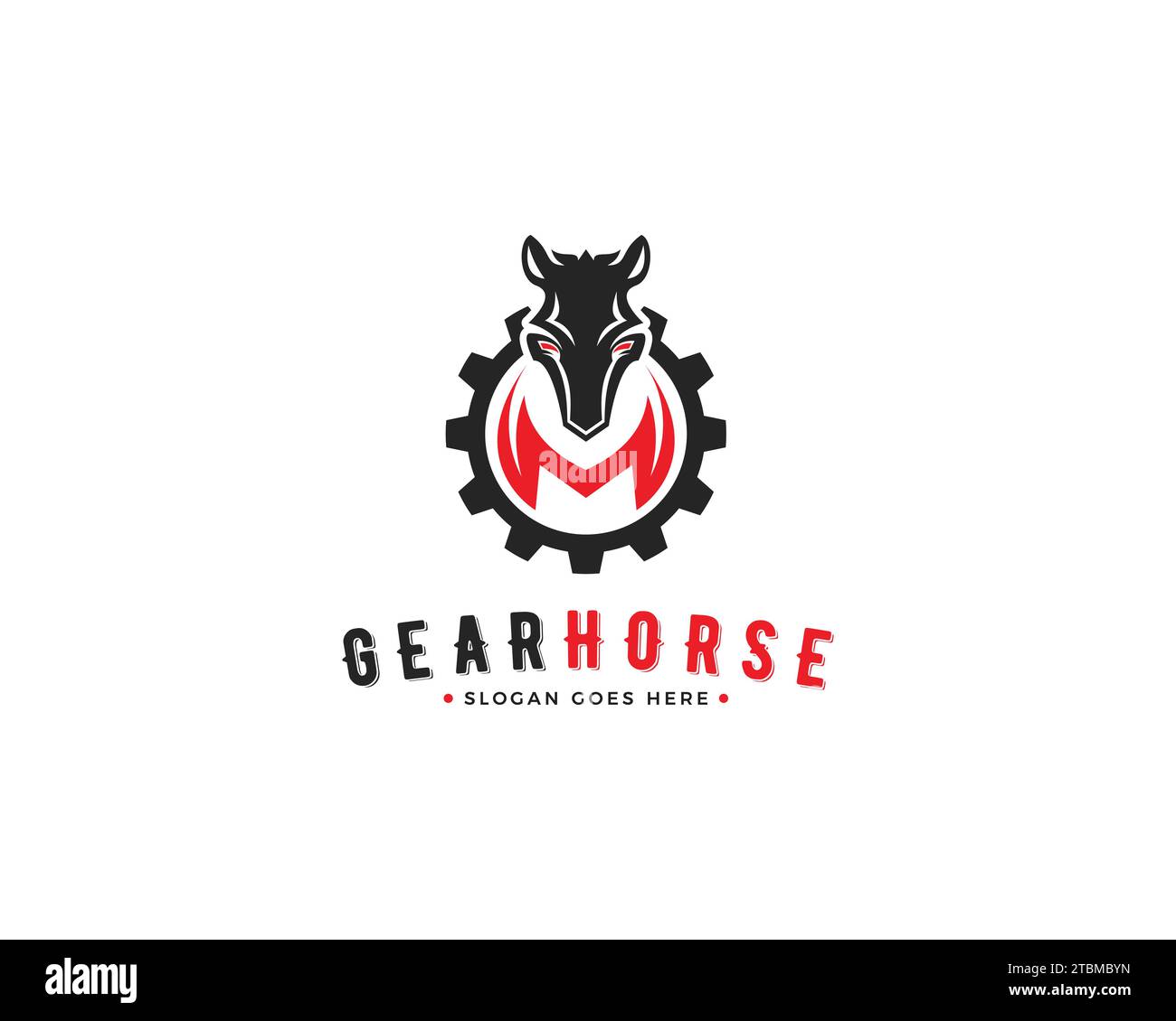 Horse Gear Logo Vektor-Symbol Illustration Stock Vektor