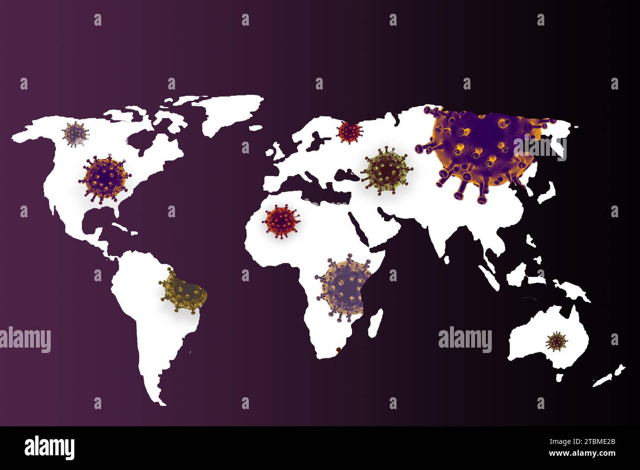 COVID-19 Poster zur weltweiten Pandemie-Risikowarnung für die Coronavirus-Epidemie Stockfoto