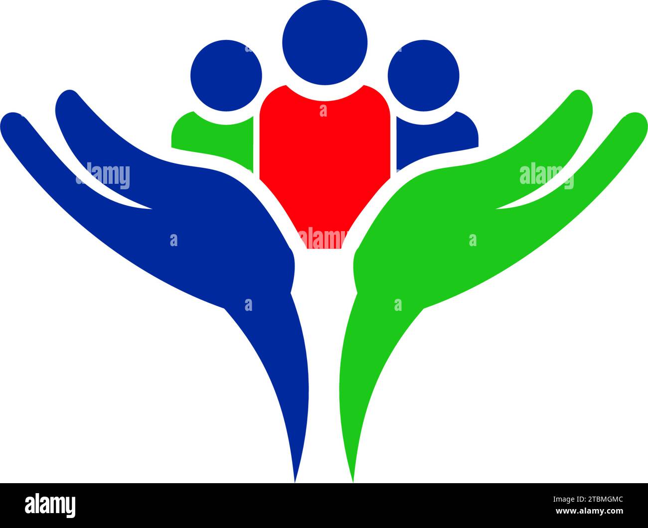 Ist ein Symbol für soziale, humanitäre, Kooperation, Teamarbeit, Unternehmen, Nächstenliebe oder Stiftung Stock Vektor