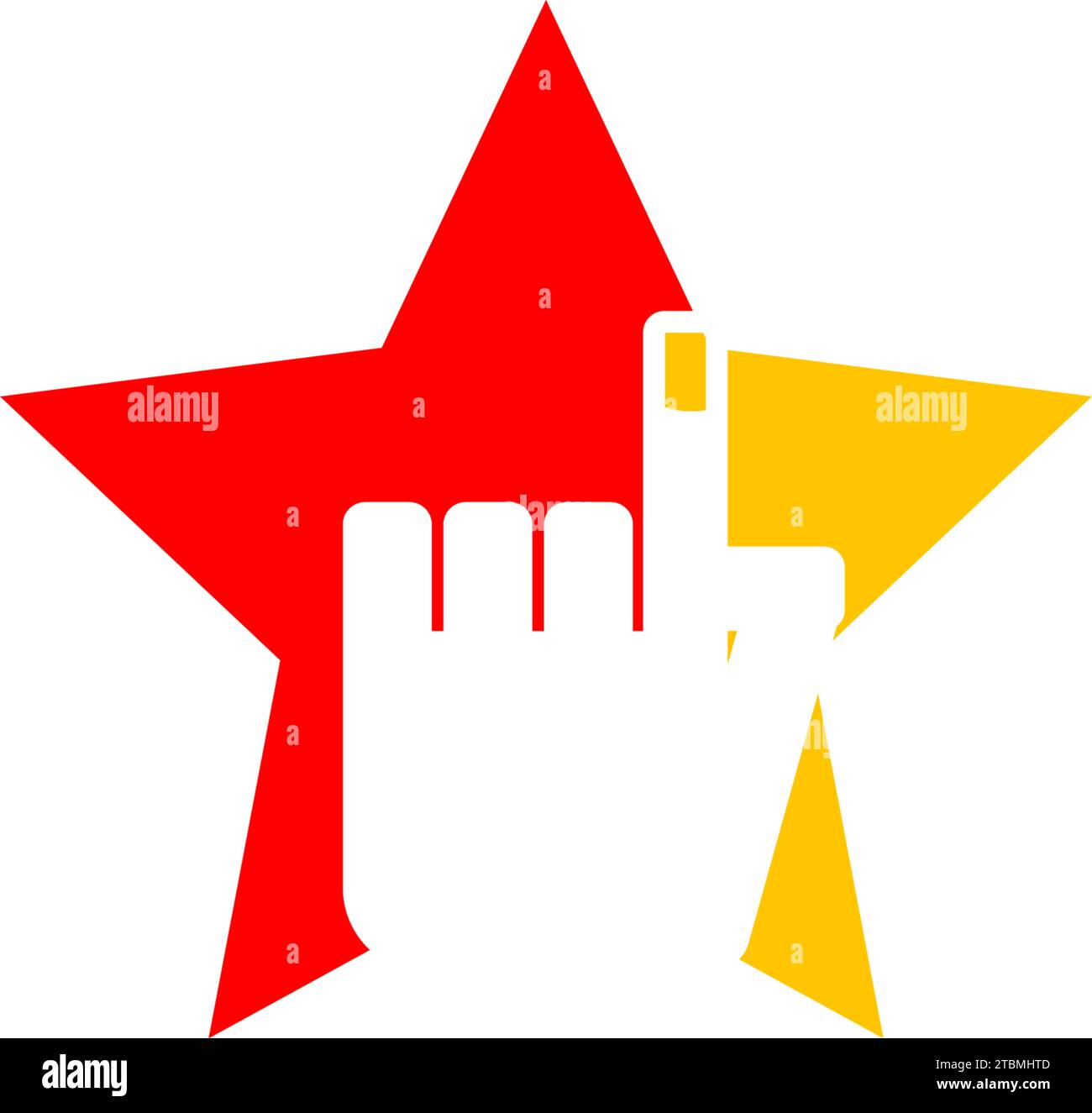 Ist ein Symbol mit Touch und Sterne verbunden Stock Vektor