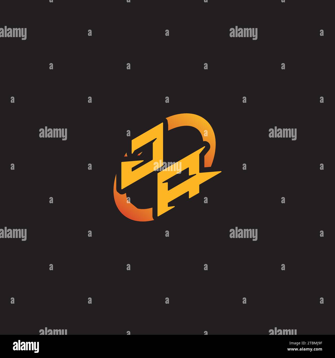 AJ-Kombibuchstabe einzigartige Initialen Logo-Esport für Gaming-Team, youtube, Twitch Stock Vektor