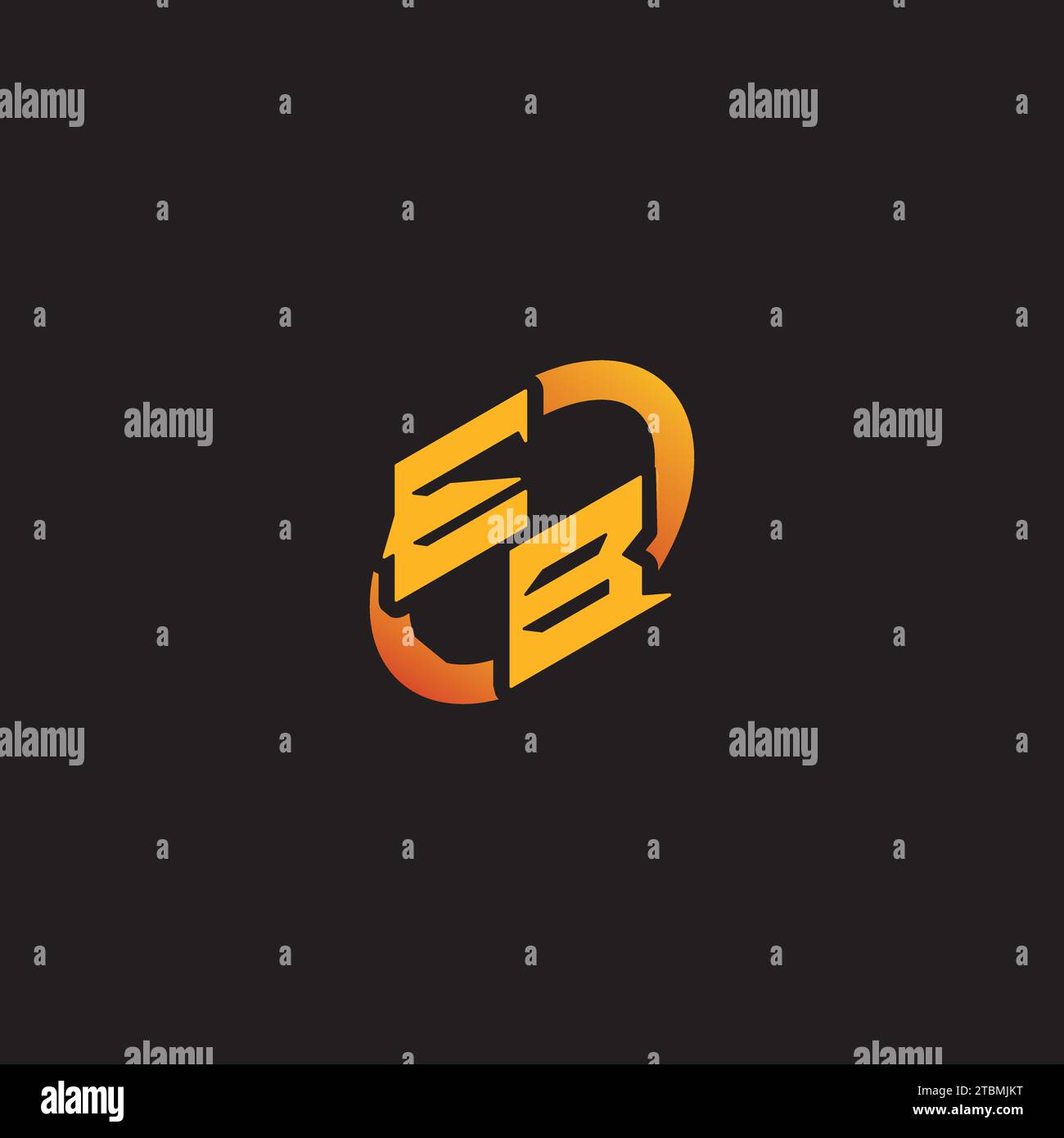 BE Combination Letter einzigartige Initialen Logo ePort für Gaming-Team, youtube, Twitch Stock Vektor