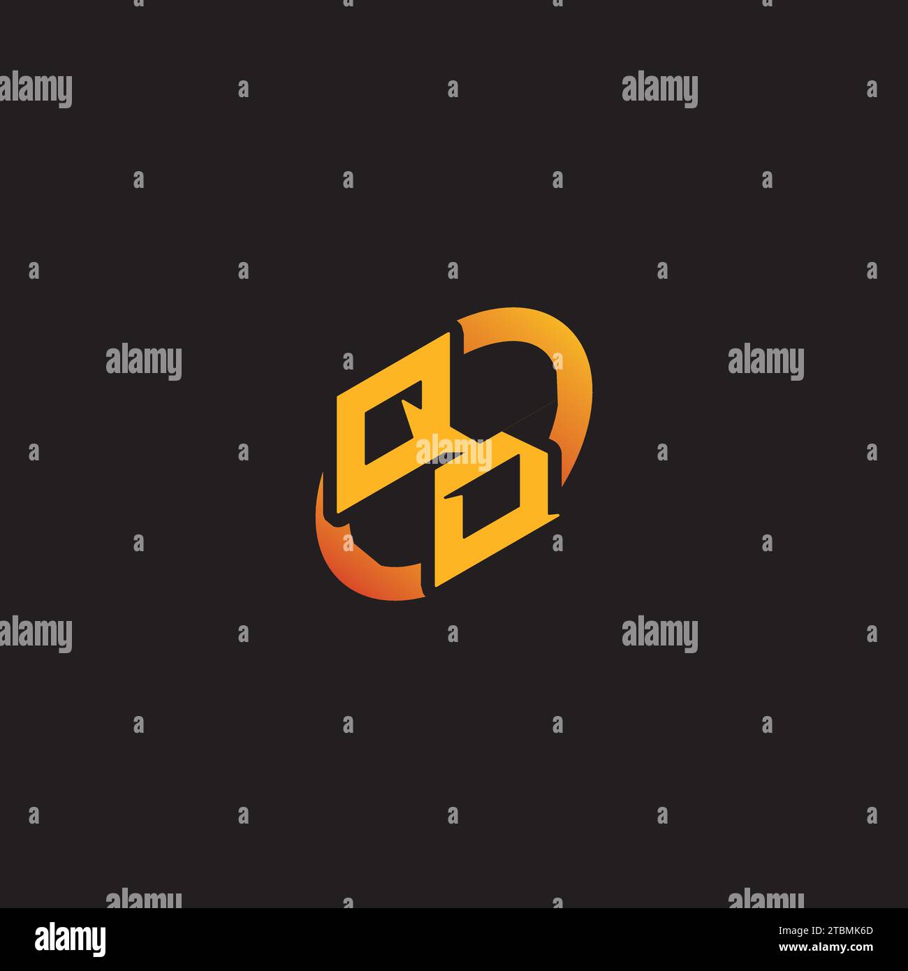 DQ-Kombibuchstabe einzigartige Initialen Logo-Esport für Gaming-Team, youtube, Twitch Stock Vektor