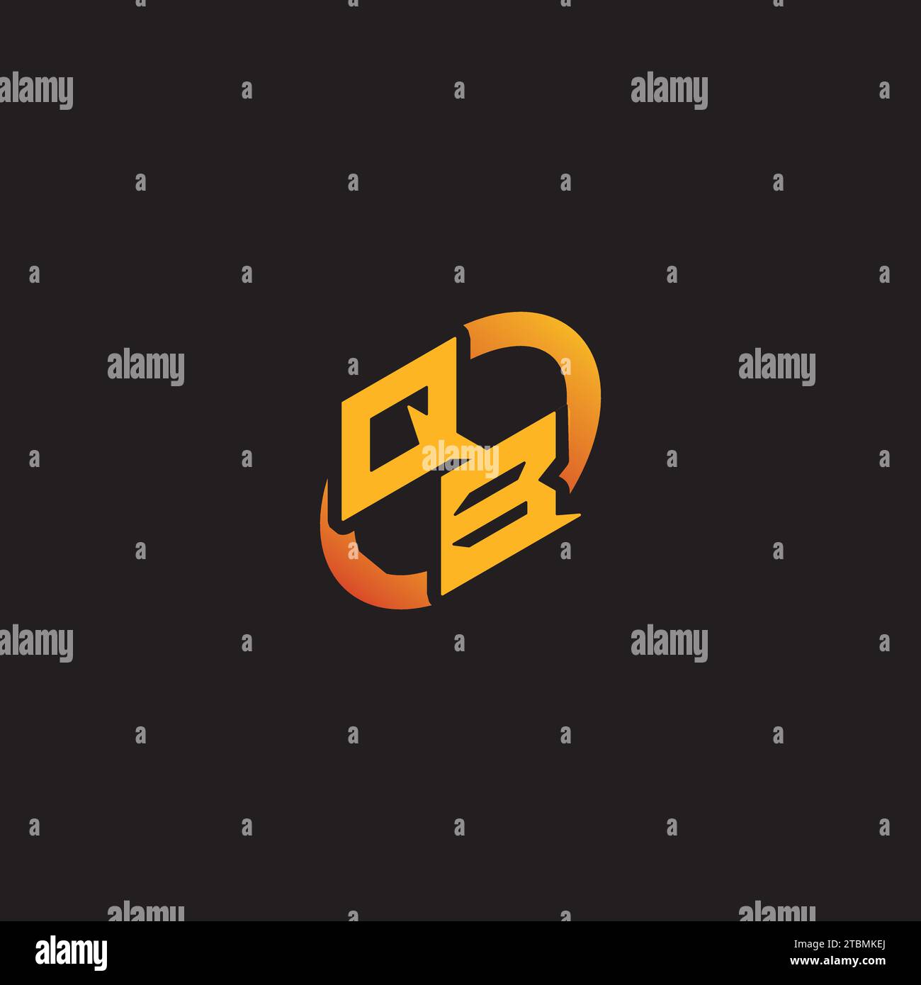 BQ-Kombibuchstabe einzigartige Initialen Logo-Esport für Gaming-Team, youtube, Twitch Stock Vektor