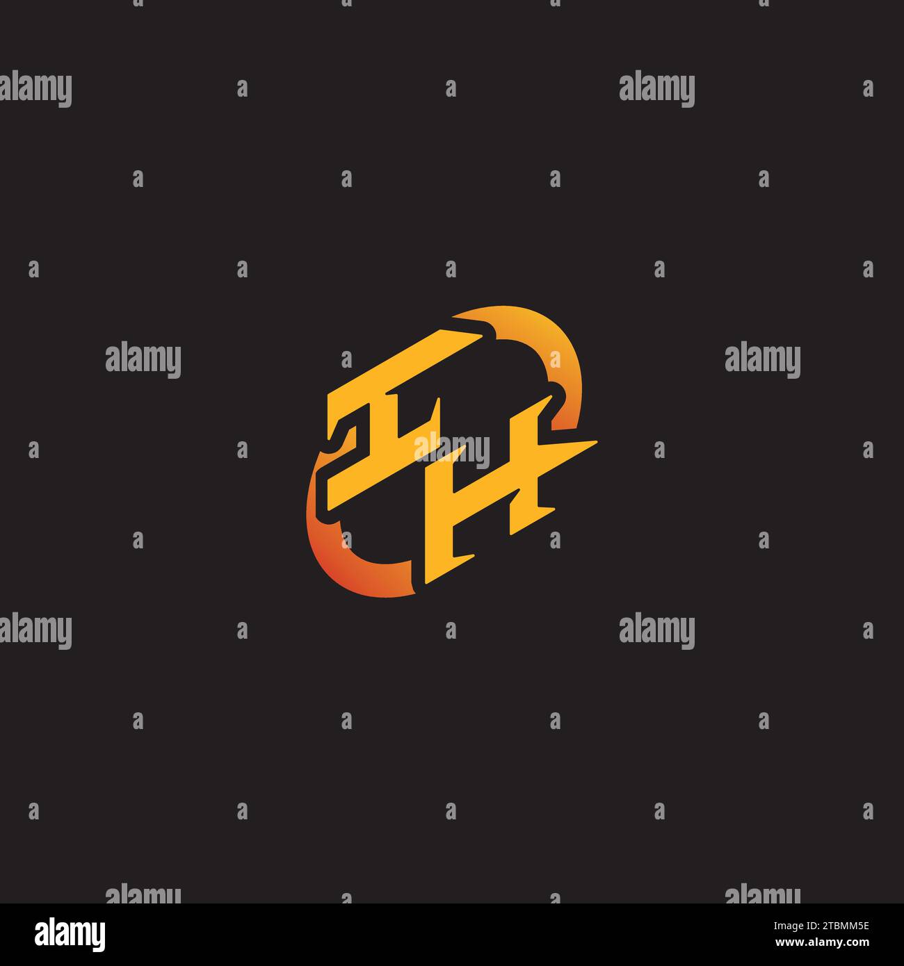 HALLO Kombination Buchstaben einzigartige Initialen Logo Esport für Gaming-Team, youtube, Twitch Stock Vektor