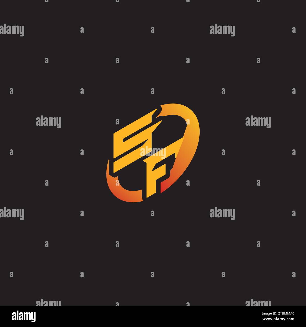 FS-Kombinationsbuchstabe einzigartige Initialen Logo ePort für Gaming-Team, youtube, Twitch Stock Vektor