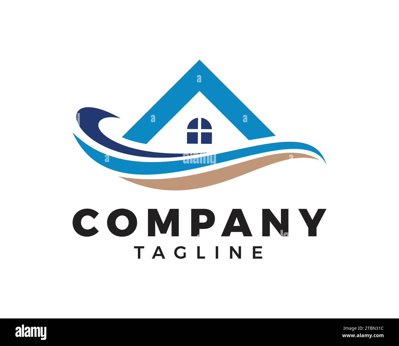 Beach House Logo Design Vorlage Stock Vektor