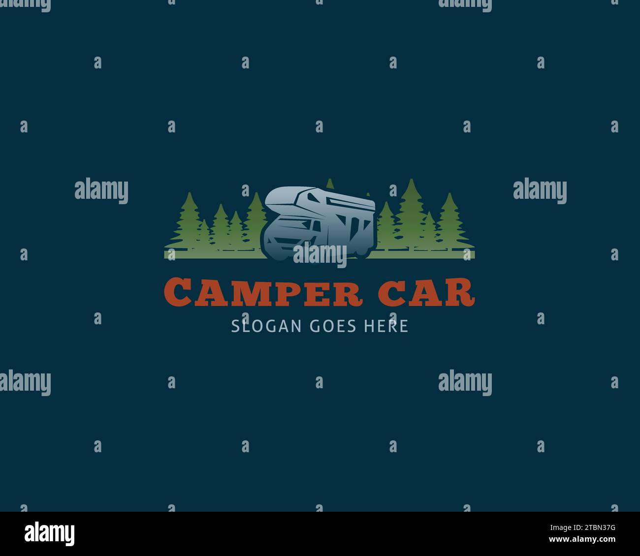 Design-Vorlage für das Logo von Adventure RV Camper Car Stock Vektor