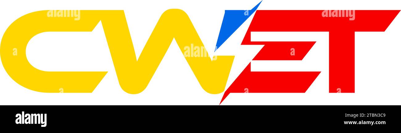 Letter CWET-Logo mit Lightning-Symbol, Buchstabenkombination Power Energy-Logo für kreative Power-Ideen Stock Vektor