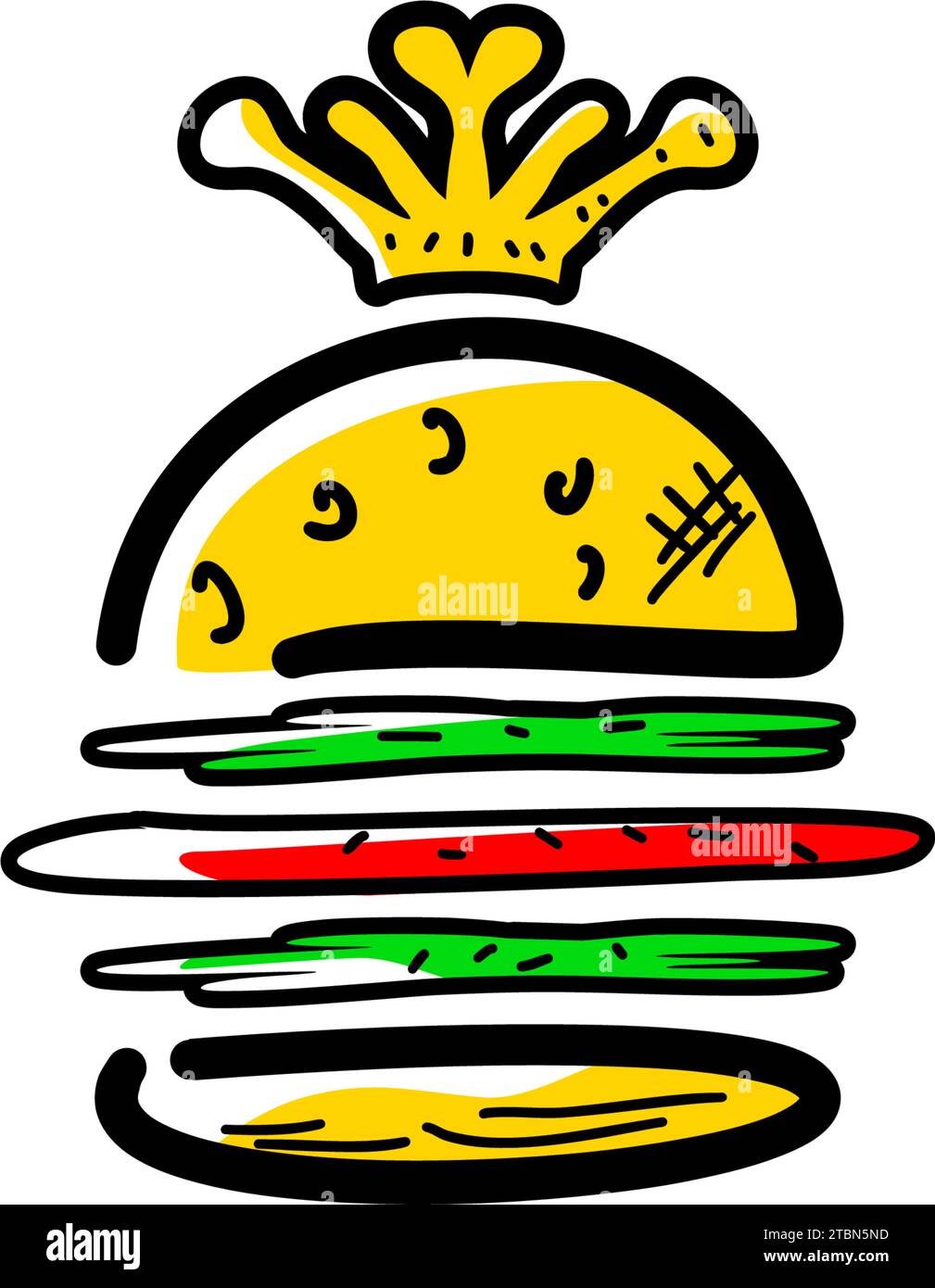Design-Element Mit King Burger-Vektor-Logo Stock Vektor