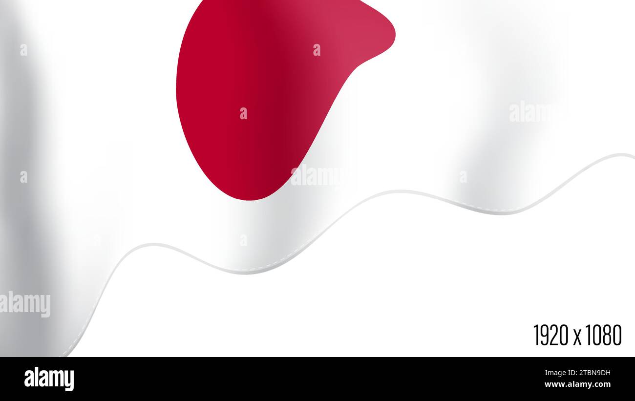 Japanische Landesflagge realistischer Hintergrund für den Unabhängigkeitstag. Japanisches commonwealth-Banner in Bewegung winkt, flattert im Wind. Festliche patriotische HD-Form Stock Vektor