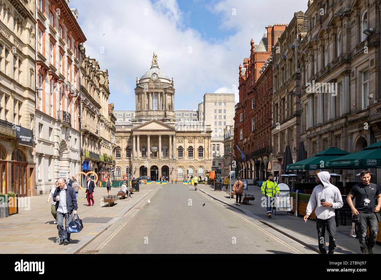 Liverpool, vereinigtes Königreich Mai, 16, 2023 Blick auf die Castle Street mit Blick auf das alte Rathaus von Liverpool. Stockfoto