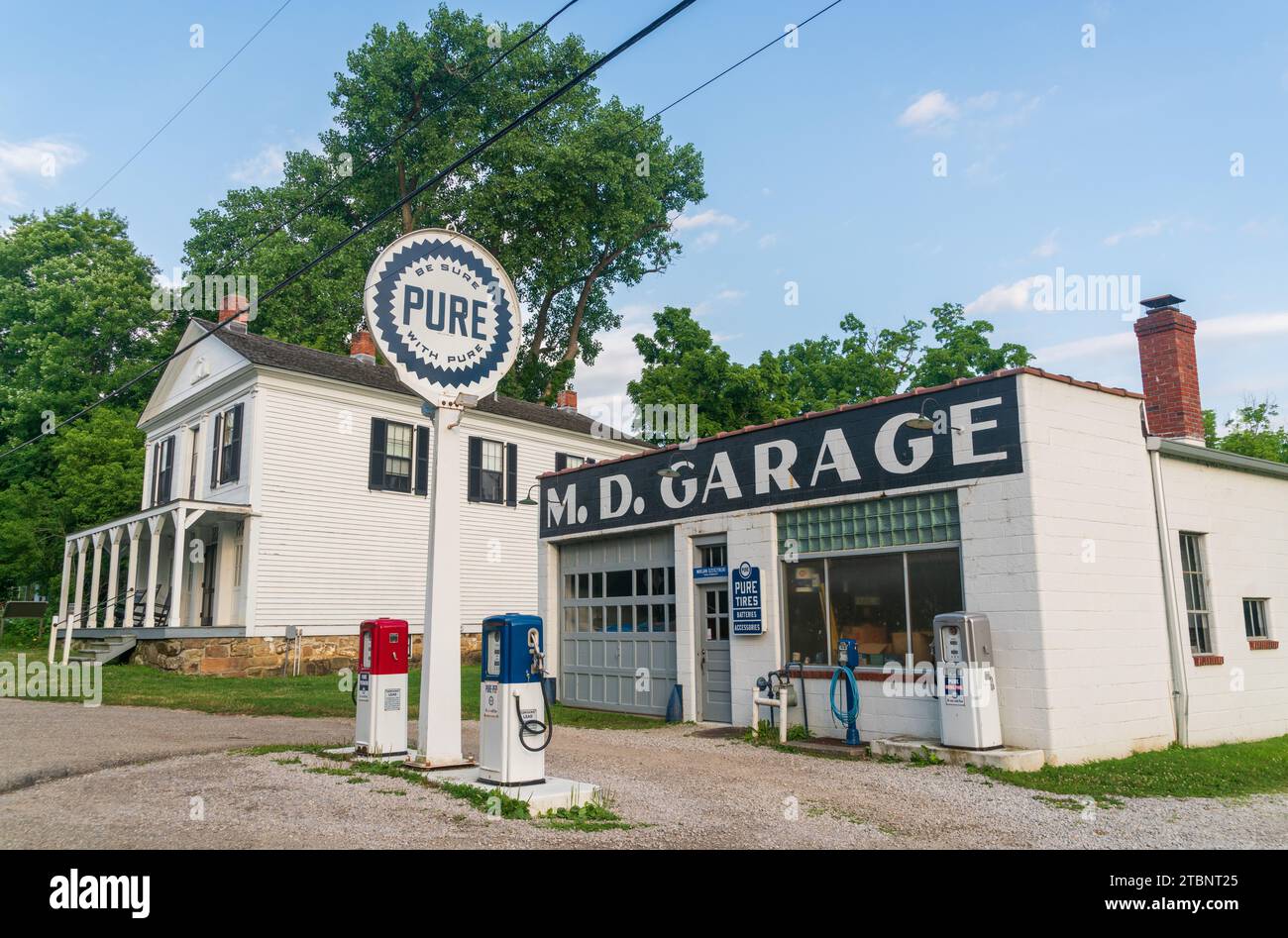 Die M. D. Garage und Pure Tankstelle im Cuyahoga Valley National Park in Ohio Stockfoto