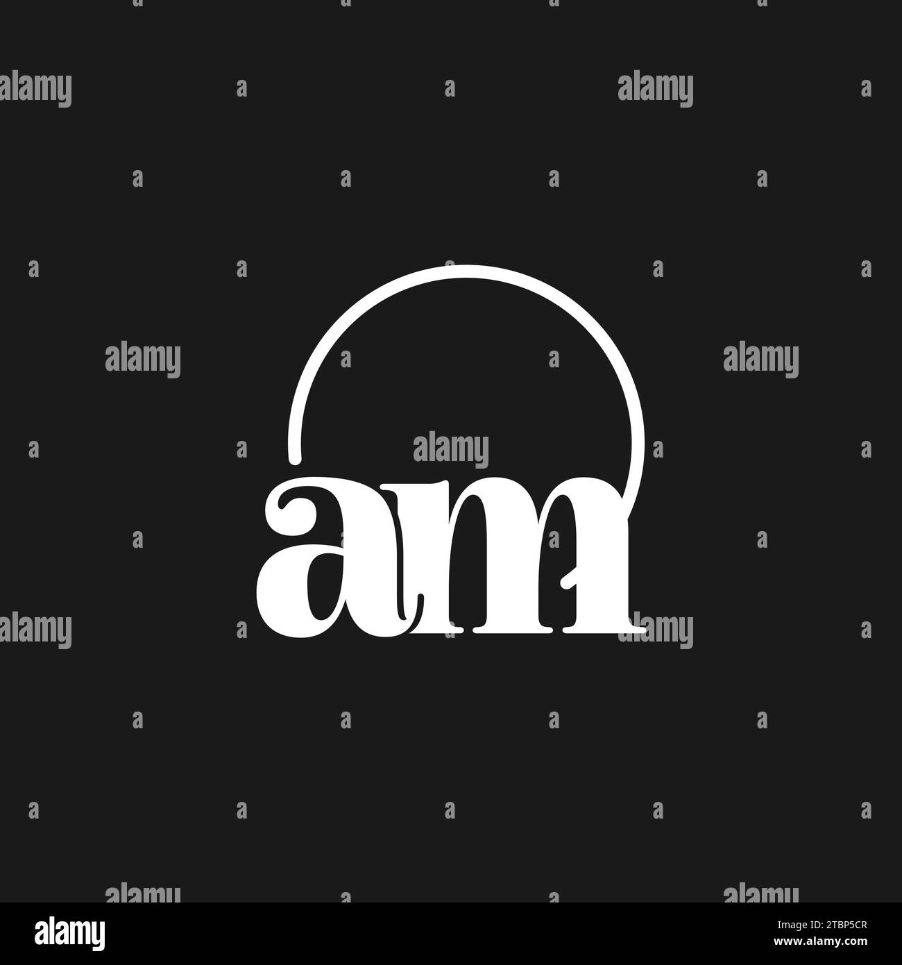 AM-Logo-Initialen Monogramm mit kreisförmigen Linien, minimalistisches und klares Logo-Design, einfache, aber stilvolle Vektorgrafik Stock Vektor