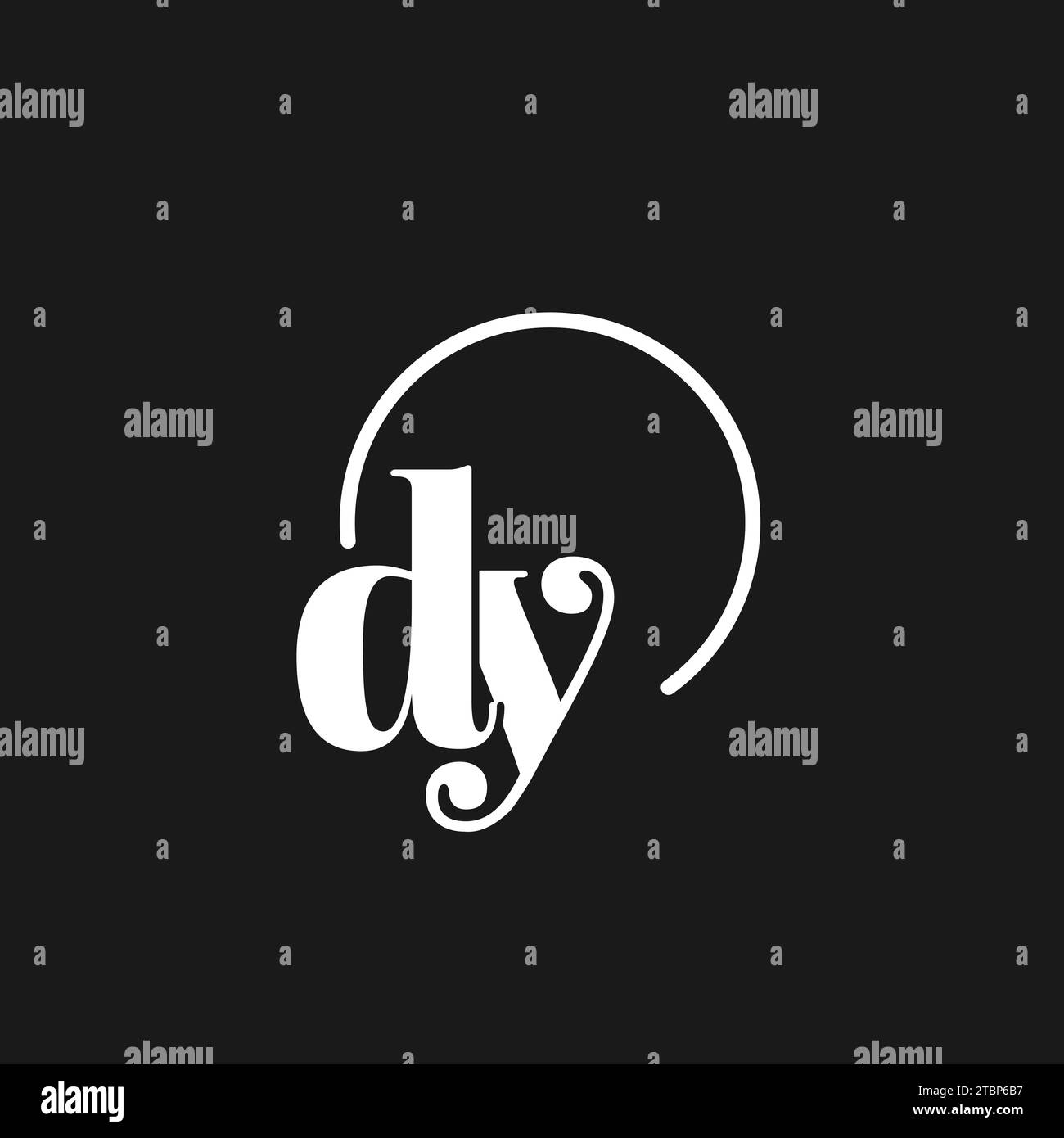 DY-Logo-Initialen Monogramm mit kreisförmigen Linien, minimalistisches und klares Logo-Design, einfache, aber klassische Vektorgrafik Stock Vektor