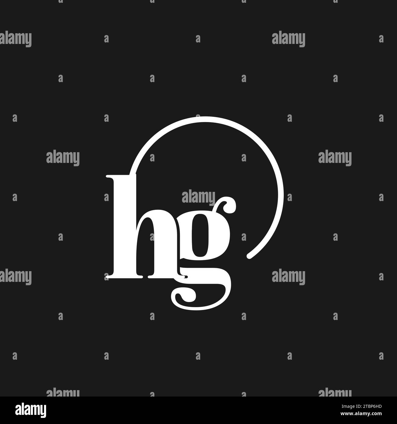 HG-Logo-Initialen Monogramm mit kreisförmigen Linien, minimalistisches und klares Logo-Design, einfache, aber stilvolle Vektorgrafik Stock Vektor