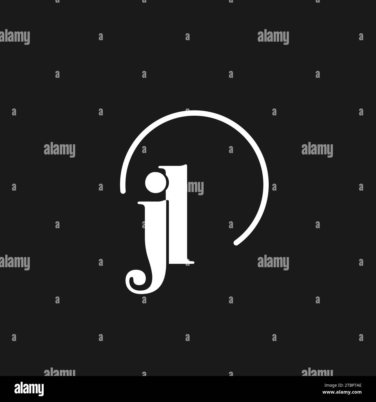 JL Logo Initialen Monogramm mit kreisförmigen Linien, minimalistisches und klares Logo-Design, einfache, aber klassische Vektorgrafik Stock Vektor