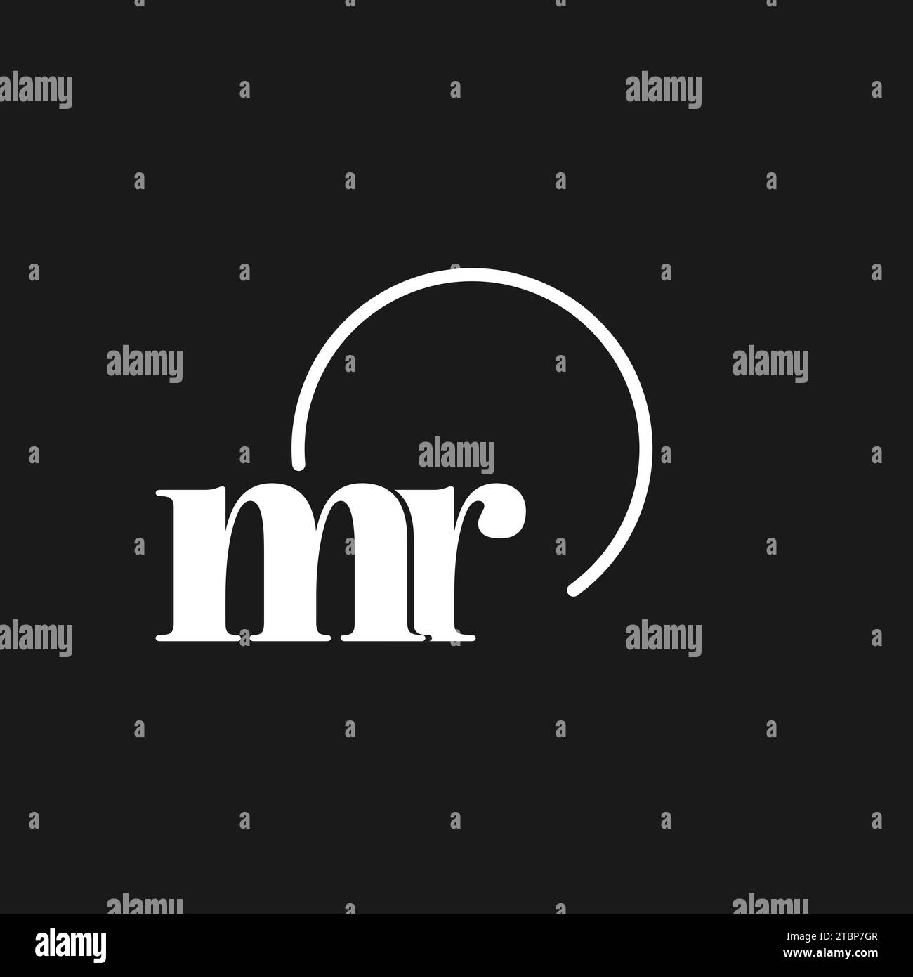 MR-Logo-Initialen Monogramm mit kreisförmigen Linien, minimalistisches und klares Logo-Design, einfache, aber klassische Vektorgrafik Stock Vektor