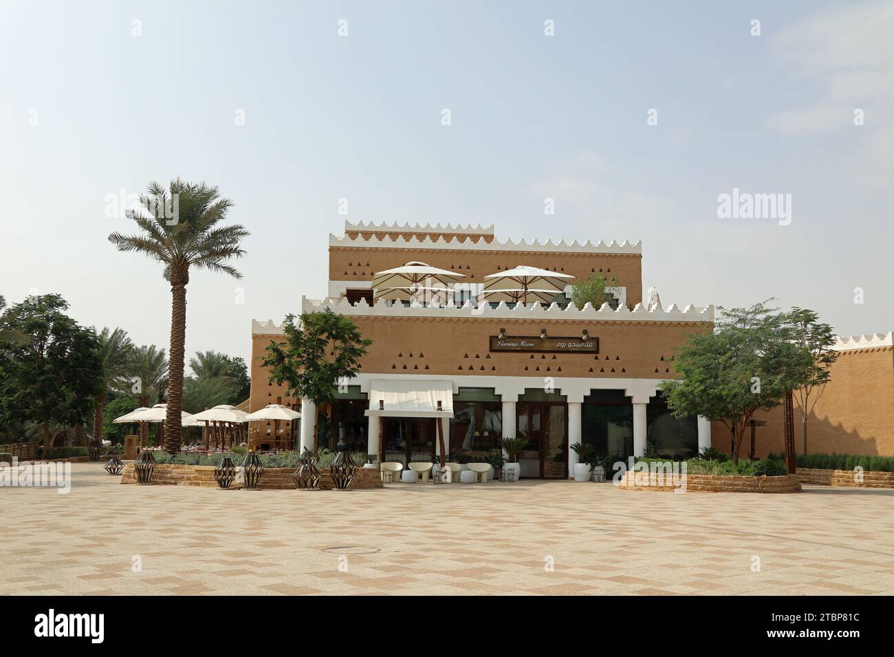 Flamingo Room by Tashas auf der Bujairi Terrace in Riad Stockfoto