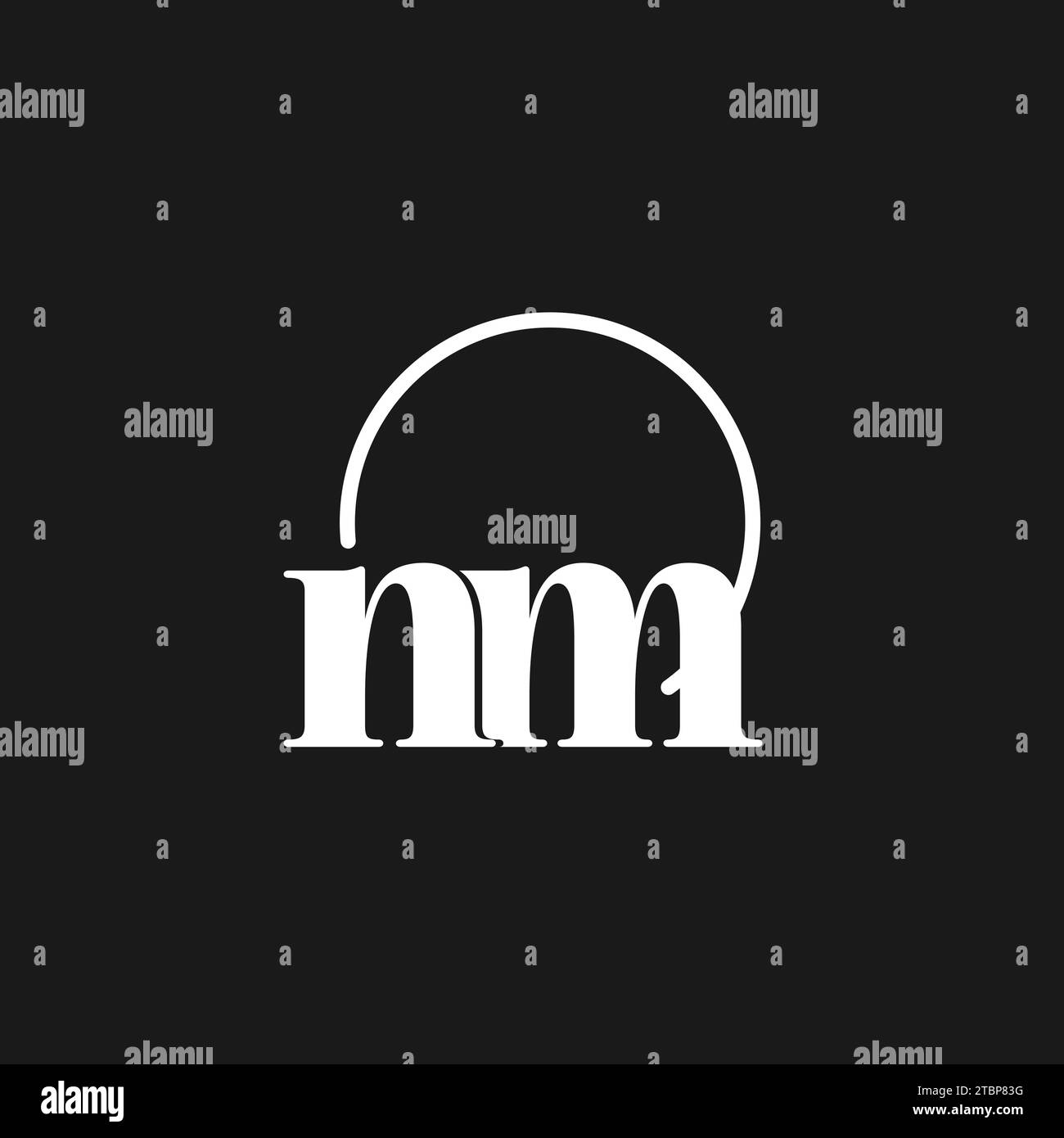 NM-Logo-Initialen Monogramm mit kreisförmigen Linien, minimalistisches und klares Logo-Design, einfache, aber stilvolle Vektorgrafik Stock Vektor