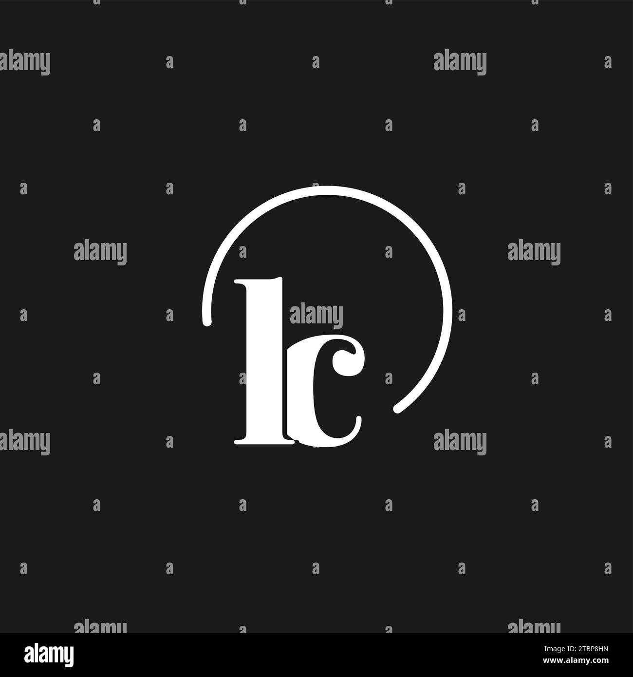 Monogramm mit den Initialen des LC-Logos mit kreisförmigen Linien, minimalistisches und klares Logo-Design, einfache, aber elegante Vektorgrafik Stock Vektor