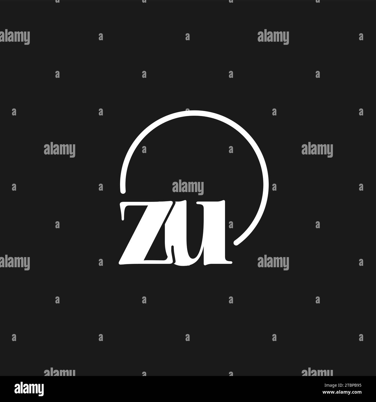 ZU-Logo-Initialen Monogramm mit kreisförmigen Linien, minimalistisches und klares Logo-Design, einfache, aber stilvolle Vektorgrafik Stock Vektor