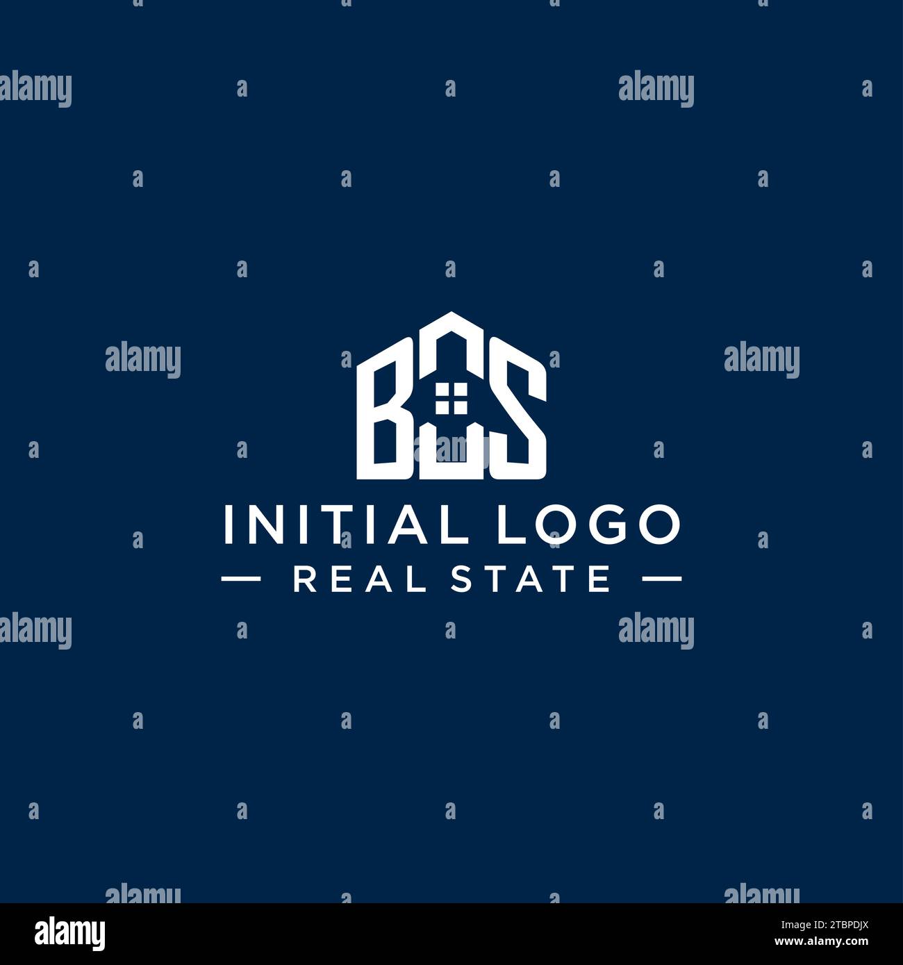 Initial Letter BS Monogramm Logo mit abstrakter Hausform, einfache und moderne Immobilien Logo Design Vektorgrafik Stock Vektor