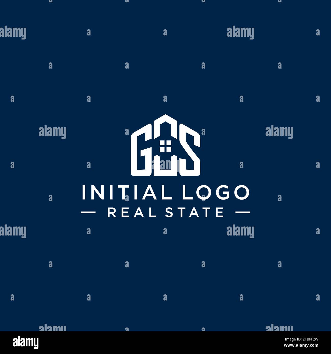 Initial Letter GS Monogramm Logo mit abstrakter Hausform, einfache und moderne Immobilien Logo Design Vektorgrafik Stock Vektor
