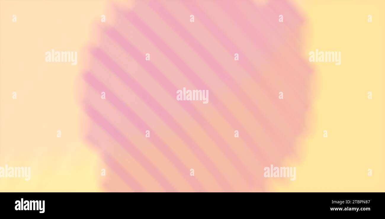 Violett gebläuter abstrakter Kreis mit Linien innerhalb der Farbverlaufsform auf weichem gelbem Hintergrund. Textur, Bannerdesign. Glatt Verschwommene Landing Page Zurück Stockfoto