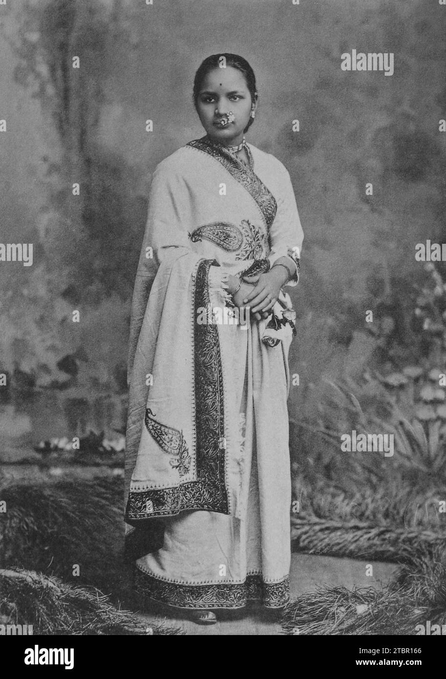Anandibai Gopalrao Joshi. Aus dem Buch "das Leben von Dr. Anandabai Joshee, einer Verwandten der Pundita Ramabai". Veröffentlicht im Jahr 1888. Stockfoto