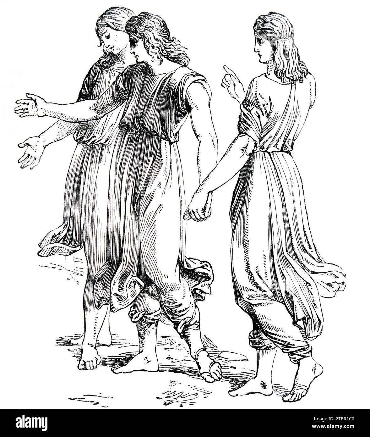 Abbildung von drei Engeln, die Abraham (Genesis) aus Raphaels „Loggie“ erscheinen Stockfoto