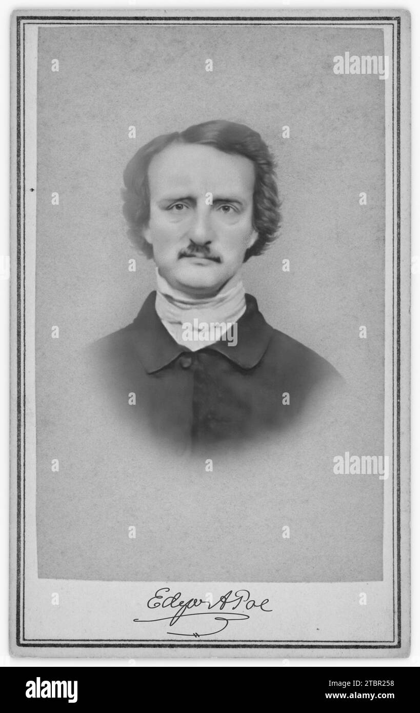 Edgar Allan Poe. Ca. 1860er Von Mathew Brady Studio. Silberfarbener Albumdruck Stockfoto