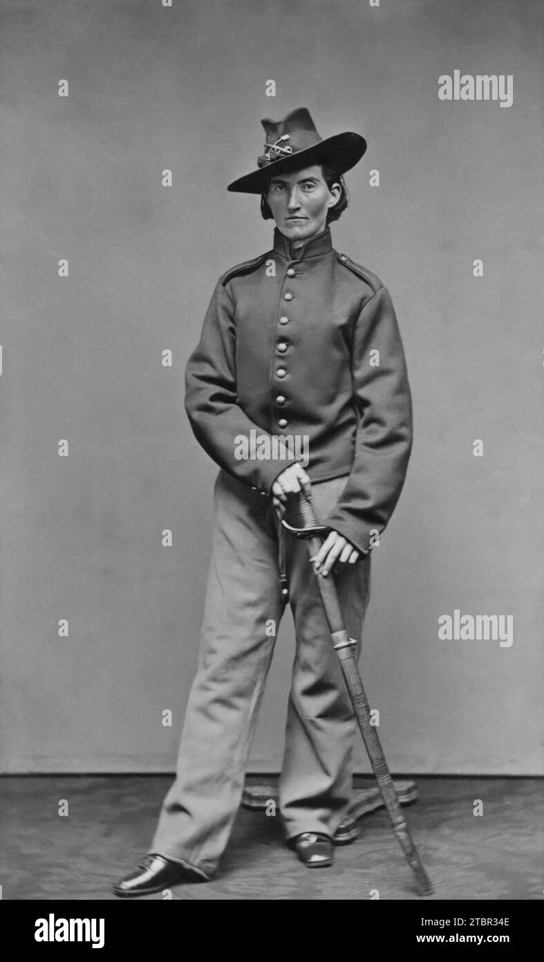 Frances Clayton, verkleidet als Mann. Um 1865. Frances Louisa Clayton, auch als Frances Clalin aufgenommen, war eine US-amerikanische Frau, die angeblich verkleidet war Stockfoto