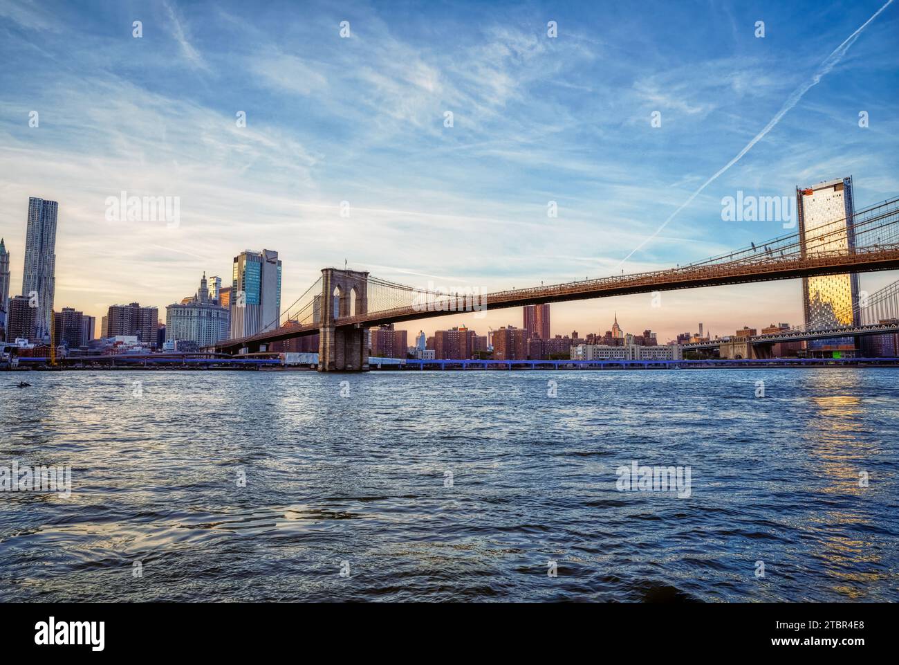 Manhattan und Brooklyn Bridge Panorama, New York Stockfoto